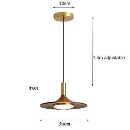 Simple Nordic Retro American Walnut Color Lighting Chandelier Warm Fashion Classical Style Bar Llighting