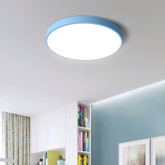 Modern Nordic LED Ceiling Lights Living Room Bedroom Round Corridor Kitchen Lamp Ultra-thin  Kids Room Macarons Remote Control