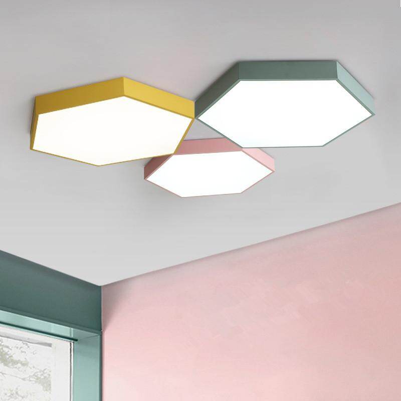Ultrathin LED modern ceiling light hexagon Iron Acrylic indoor lamp kitchen bed room porch decoration light fixture