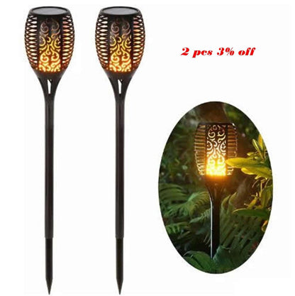 Garden Solar powered LED luz Flame Lamp Waterproof 33LEDs Lawn camps Flame Flickering Torch Light Outdoor Solar LED Fire Lights