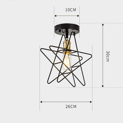 Vintage Ceiling Lights Iron Black/Golden Ceiling Lamp Retro Cage Lighting