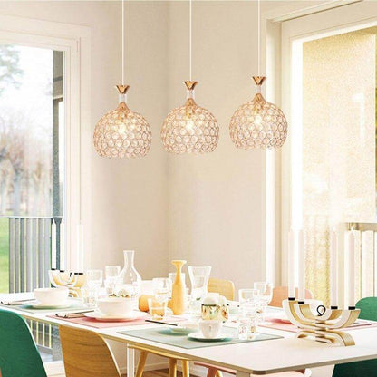 Modern Simplicity Style Indoor Decorations Pendant Lamp E27 LED Crystal Pendant Lights For Restaurant 3 Heads Hanging Light