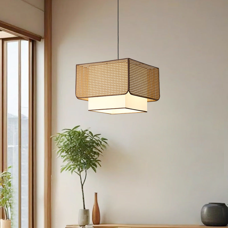 Wabi Sabi Rattan Pendant Lights Handmade Bamboo Ceiling Chandelier Living Room Dining t Kitchen Island Light