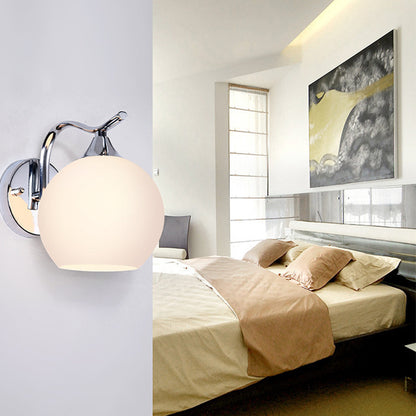 LED Glass Wall Lamps Modern Bedroom Lights White Glass Ball Indoor Wall Light