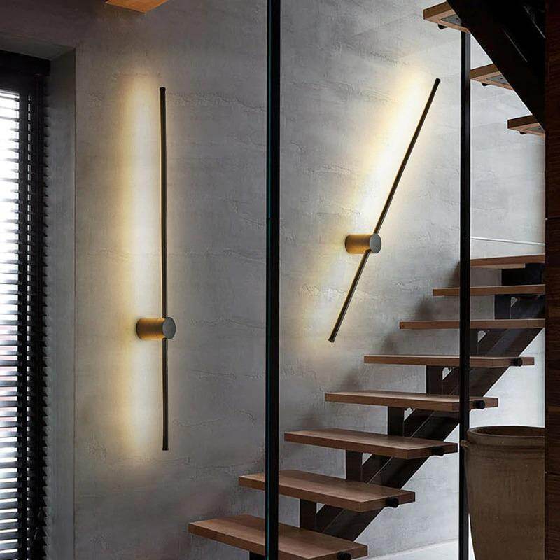 Modern LED Cylindrical Pendant Lights Background Strip Hanglamp Long Bar Luminarias Long-Line Bedroom Industrial Lamp