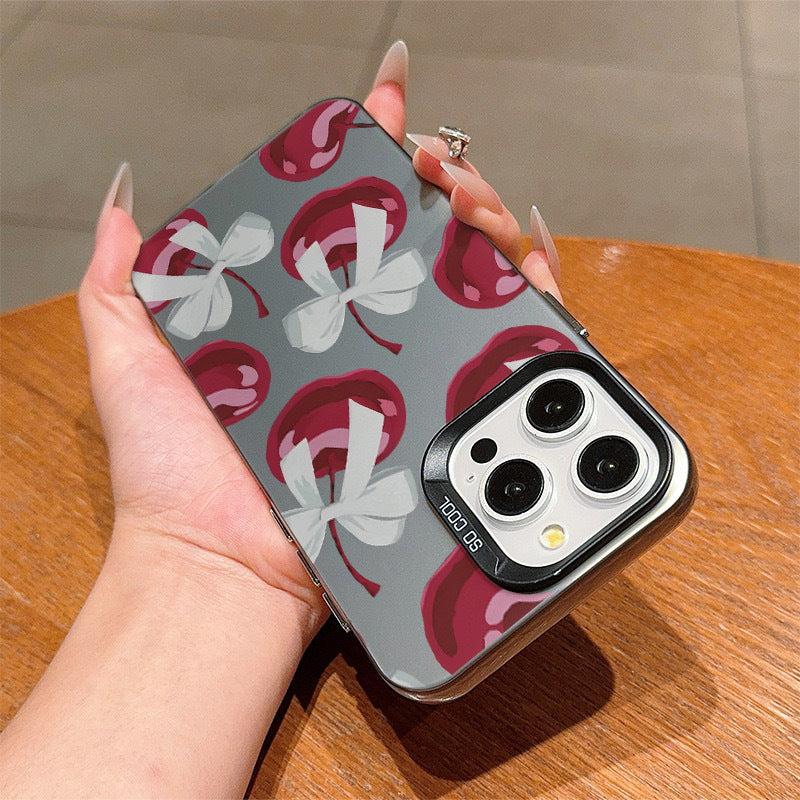 Cherry Bow Pattern Phone Case for iPhone16/15/14/13/12/11/ProMax/Pro/Plus Fashion Friend Gift Aesthetic Phone Case