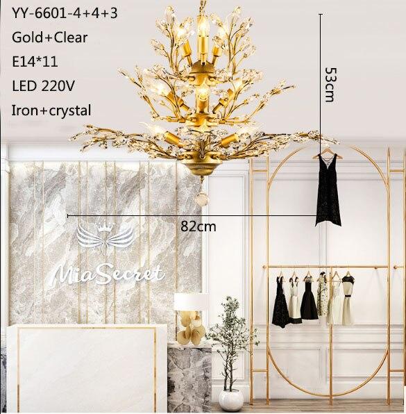 American Luxurious Crystal Chandelier E14 LED 220V For Restaurant  Lighting Chandelier Modern Home Decor Lighting Fixtures Room