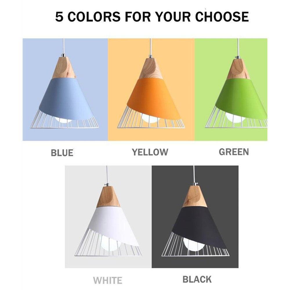 Modern Wood Pendant Lights led hang lamp Colorful Aluminum Pendant Lamps for Living room/Bedroom/Restaurant lights