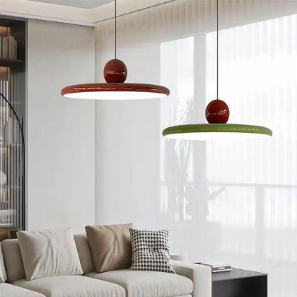 Nordic LED Pendant Light Cream Wind Flying Saucer Lamps For Living Room Bedroom Interior Illumination