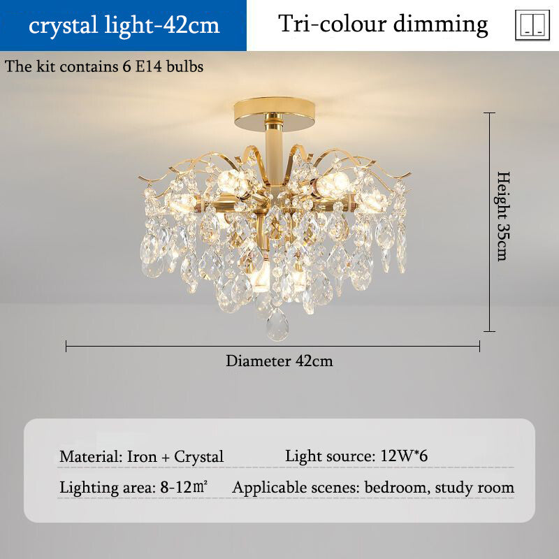 Light Luxury Crystal Ceiling Lamp Post-modern Living Room Main Lamp Simple Atmosphere Crystal Lamp