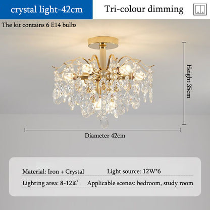 Light Luxury Crystal Ceiling Lamp Post-modern Living Room Main Lamp Simple Atmosphere Crystal Lamp