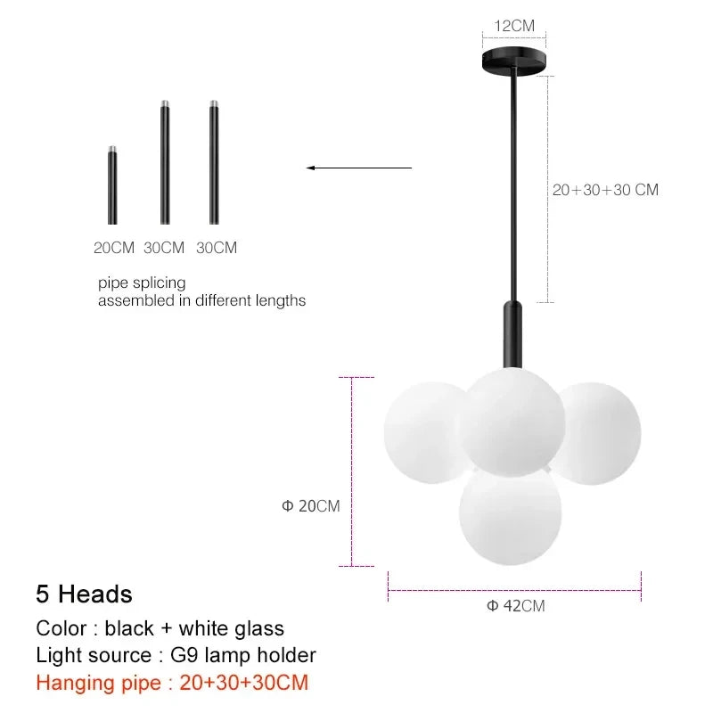 Modern Luxury Led Glass Chandelier Simple Chandelier Home Indoor Lighting Decor Lamps Fixtures