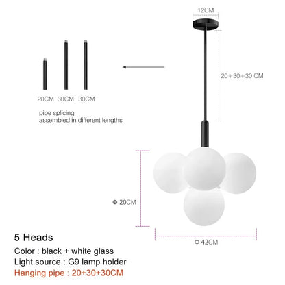 Modern Luxury Led Glass Chandelier Simple Chandelier Home Indoor Lighting Decor Lamps Fixtures