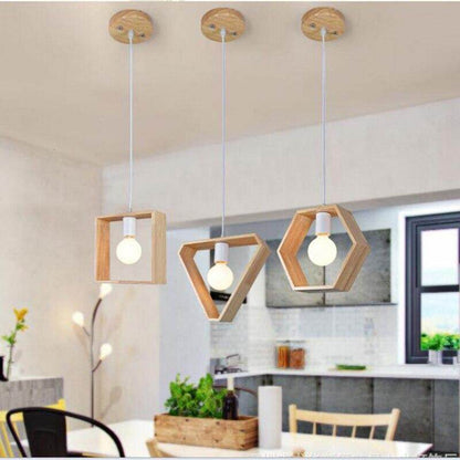 Minimalist Solid Wood Pendant Lights E27 LED Single Head Hanging Lamp For Living Room Bedroom Study Bathroom Restaurant Hotel