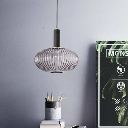 Novelty Stripe Glass Hanging Lights E27 LED 6 Color Lamp Holder Pendant Lamp For Kitchen Living Room Bedroom Hotel Restaurant