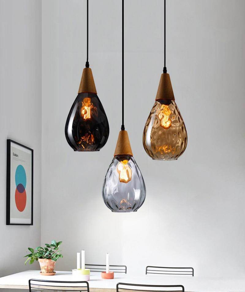 Modern Creative Europe Glass Pendant Light LED E27 With 3 Colors For Bedroom/Restaurant/Living Room/Kitchen/Cafe/Hotel/Office