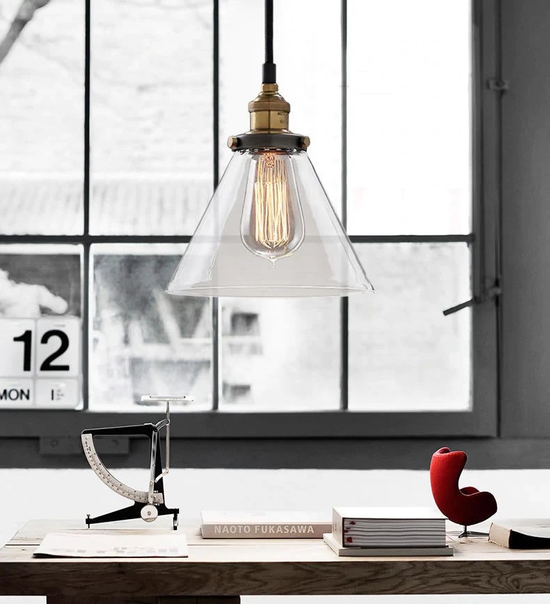 Vintage Pendant Lights Glass Pendant Lamps Loft Industrial Hang Lamp Smoky Grey Lamparas De Techo Colgante Modern Lustre Pendent