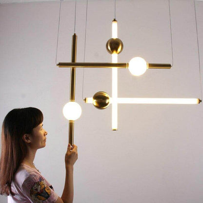 Modern Glass Metal Ball Pendant Lights Luminaria Cylinder Pipe Industrial Lamp Hanglamp Lustre Suspension