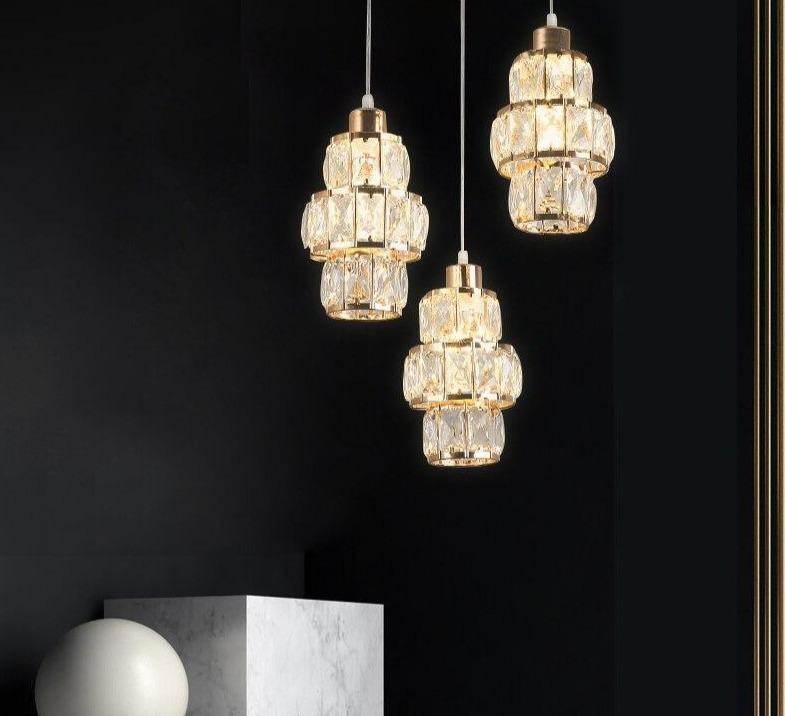 Nordic LED Pendant Lights Crystal Gold Hanging Lamp For Dining Table Bar Kitchen Living Room lampada industrial Modern Light