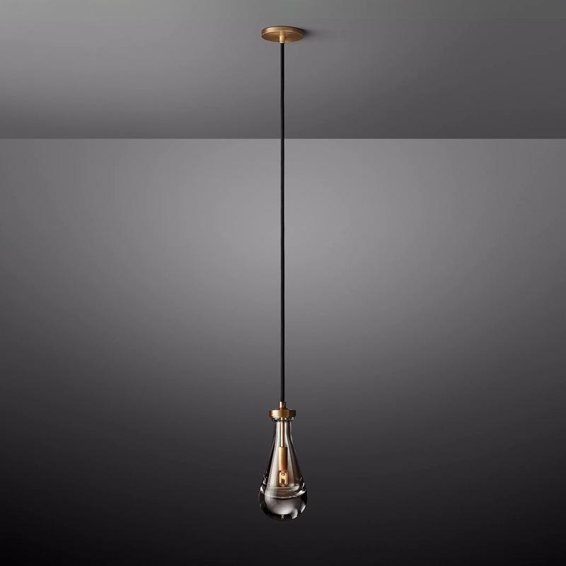 Light Luxury Full Copper Glass Creative Water Drop Chandeliers