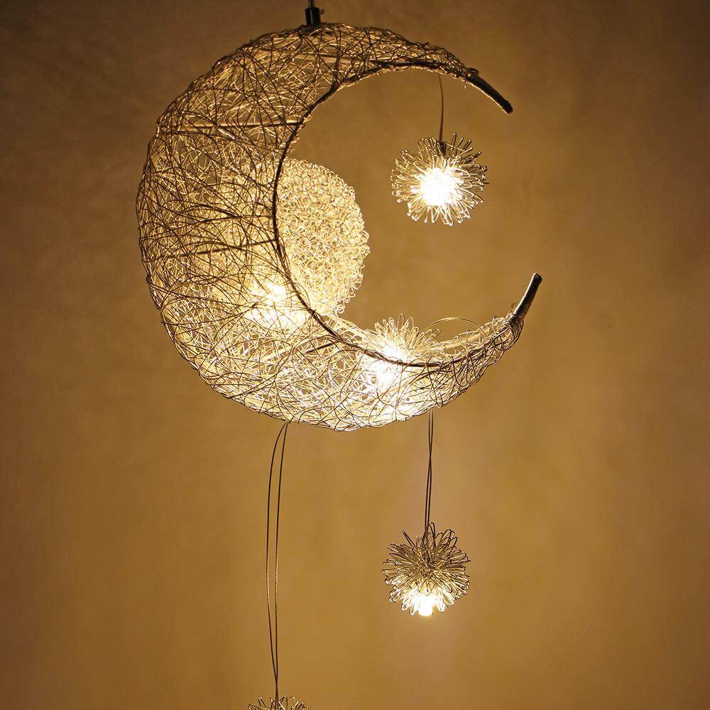 Modern Pendant Lighting Moon Star hanging lights Children Bedroom Lighting Fixture