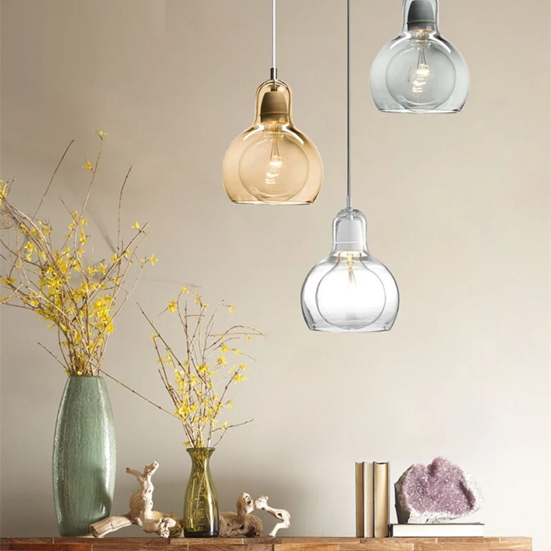 Modern Loft Cord Pendant Lights Clear Glass Lampshade Celling Lights With E27 Retro Edison Bulb Indoor Lighting Home Decor