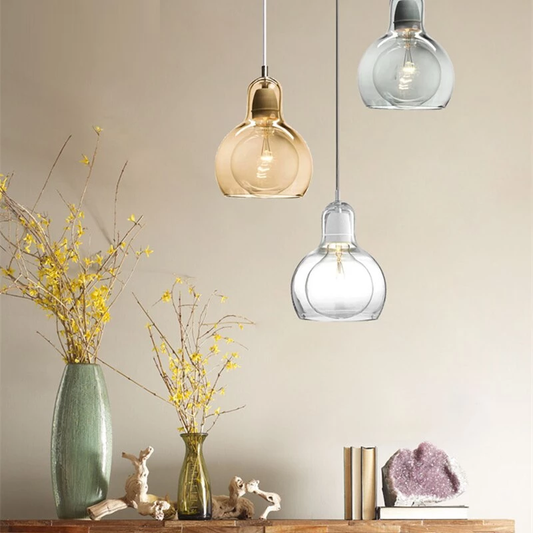 Modern Loft Cord Pendant Lights Clear Glass Lampshade Celling Lights With E27 Retro Edison Bulb Indoor Lighting Home Decor