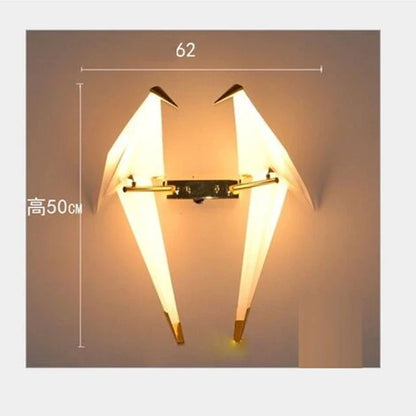 Modern Paper Crane Metal Vintage Chandelier Hanging Light Restaurant Living Dining Children's Room LED Bird Design Pendant Lamp