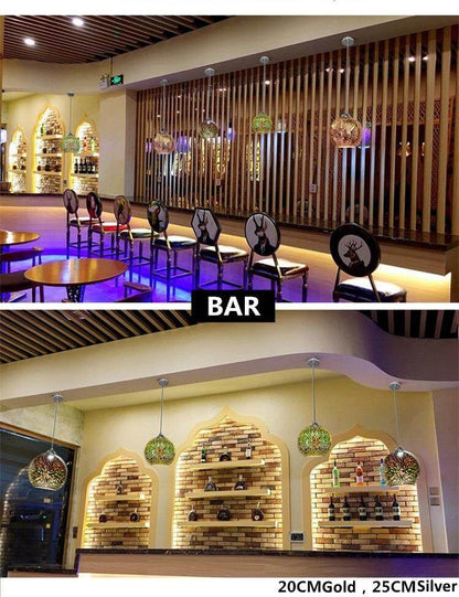 LuKLoy LED Pendant Lights Mirror Glass Ball Firework Lampshade Pendant Lamp for Loft Restaurant Bar Dining Room Kitchen Island