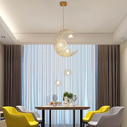 Modern Pendant Lighting Moon Star hanging lights Children Bedroom Lighting Fixture