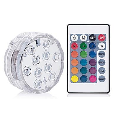 Battery Operated 10leds RGB Led Submersible Light Underwater Night Lamp Garden Swimming Pool Light for Wedding Party Vase Bowl