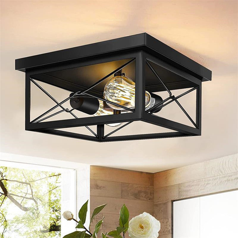 Modern LED Ceiling Lights Industrial Iron Black Nordic Minimalist Home Decoration Living Room Dining Room Ceiling Lamps Lighting