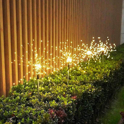 1pcs Outdoor LED Solar Fireworks Lights 90/150 LEDs Waterproof Flash String Light For Garden Patio Christmas Holiday Decoration