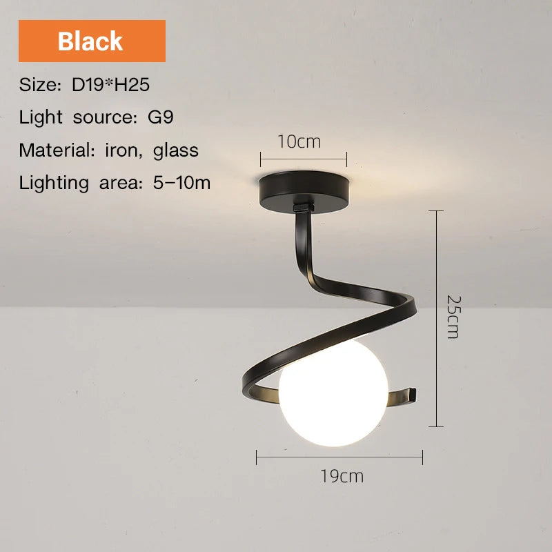 Modern Led Ceiling Lamp For Home Bathroom Corridor Aisle Porch Indoor Glass Ball Fixture Nordic Wind Cloakroom Ceiling Light