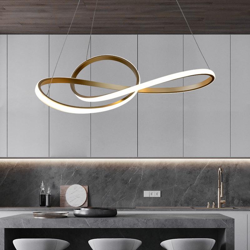 Light Luxury Simple Golden Circle Chandelier LED Nordic Modern Special-shaped Chandelier