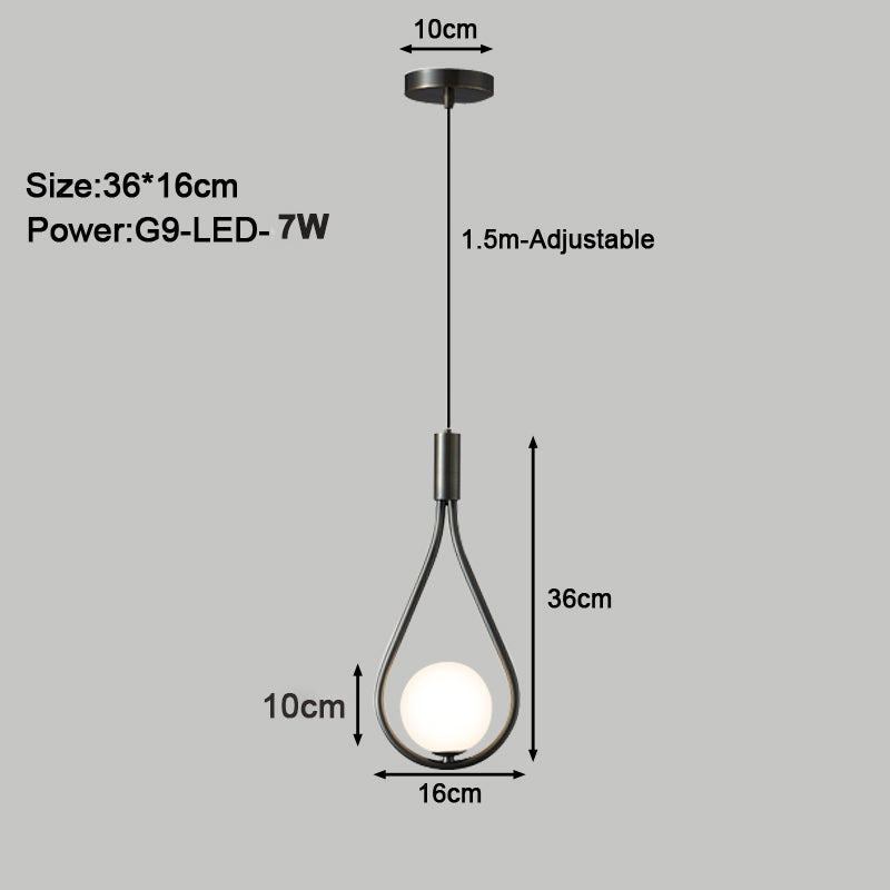 Indoor LED Cord Pendant Lights Chandelier Lamp for with G9 Corridor Nordic LED Hanging Lighting