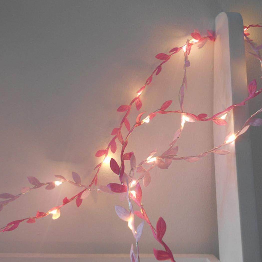 tiny leaves garland fairy light led copper wire Battery string lights for Wedding forest Table Christmas home party Decoration