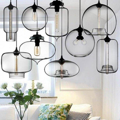 Modern Loft E27 Glass Bowl Pendant Lights Colorful Simple Hanging Lamps For Kitchen Living Room Bedroom Restaurant Hotel Room