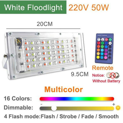 LED Floodlight 100W 50W 10W LED Spotlight IP65 Waterproof Outdoor Refletor Lighting Square Lamp Garden Flood Light