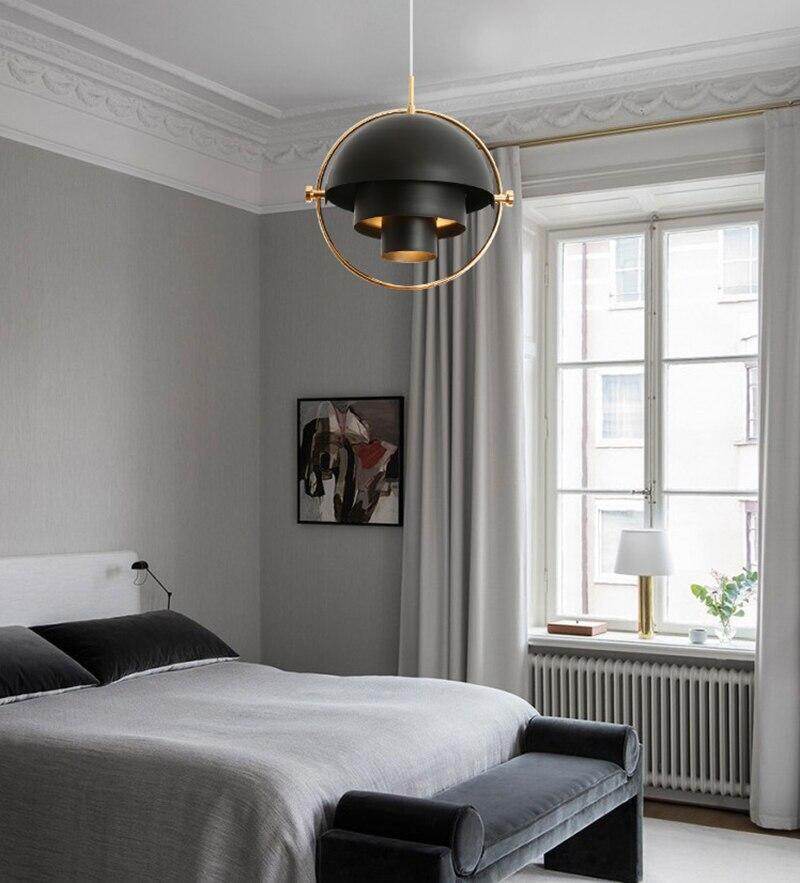 Modern Design Simple Semicircle Copper Color Rotatable Pendant Lights Cafe Restaurant Study Living Room Decoration Pendant Lamps
