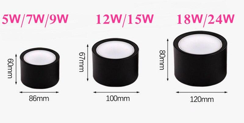 Surface Mounted 5W 7W 9W 12W 15W LED downlight Driverless Ceiling Lamps led spot lights Ceiling Fixtures Lighting Indoor Light