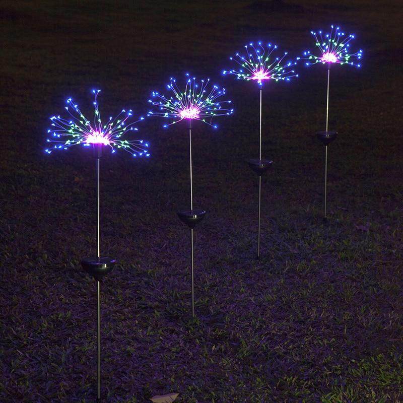90/150 LED solar light outdoor waterproof eight function flash string lights lawn fireworks lamp garden Christmas holiday decor