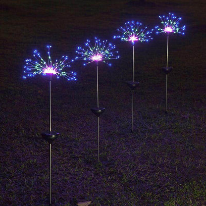 90/150 LED solar light outdoor waterproof eight function flash string lights lawn fireworks lamp garden Christmas holiday decor