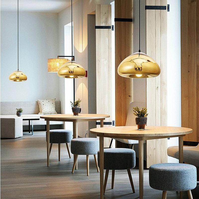 Modern Gold Bronze Sliver Shade Mirror Pendant Light E27 LED Glass Pendant Lamp Modern Christmas Glass Ball Lighting