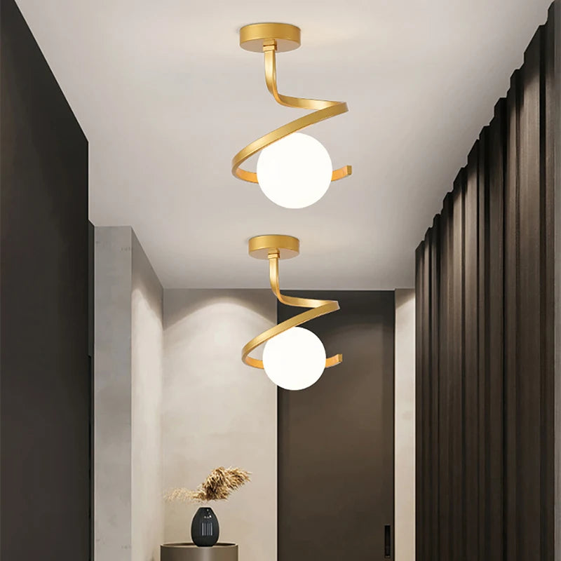 Modern Led Ceiling Lamp For Home Bathroom Corridor Aisle Porch Indoor Glass Ball Fixture Nordic Wind Cloakroom Ceiling Light
