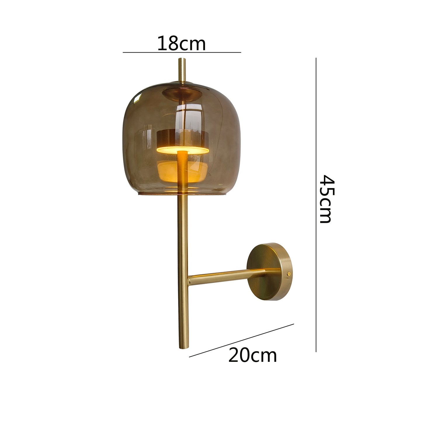 Brown Glass Wall Lamps Home Decor Study Bedroom Living Room Led Light Warm Bedside Sconce Lamp Lighting