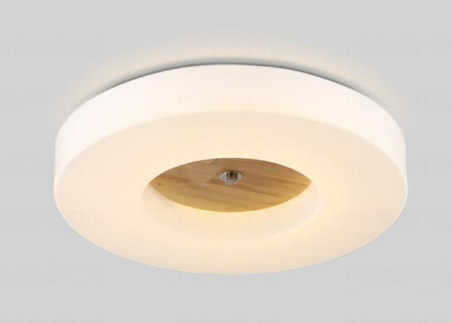 Simple Creative Home Round Solid Wood Ceiling Lamp