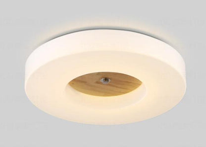 Simple Creative Home Round Solid Wood Ceiling Lamp