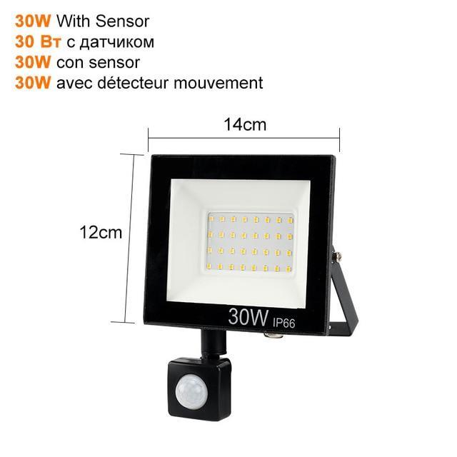 PIR Motion Sensor LED Flood Light 10W 30W 50W Outdoor Floodlight Waterproof Led Spotlight for Garden Wall Street Light