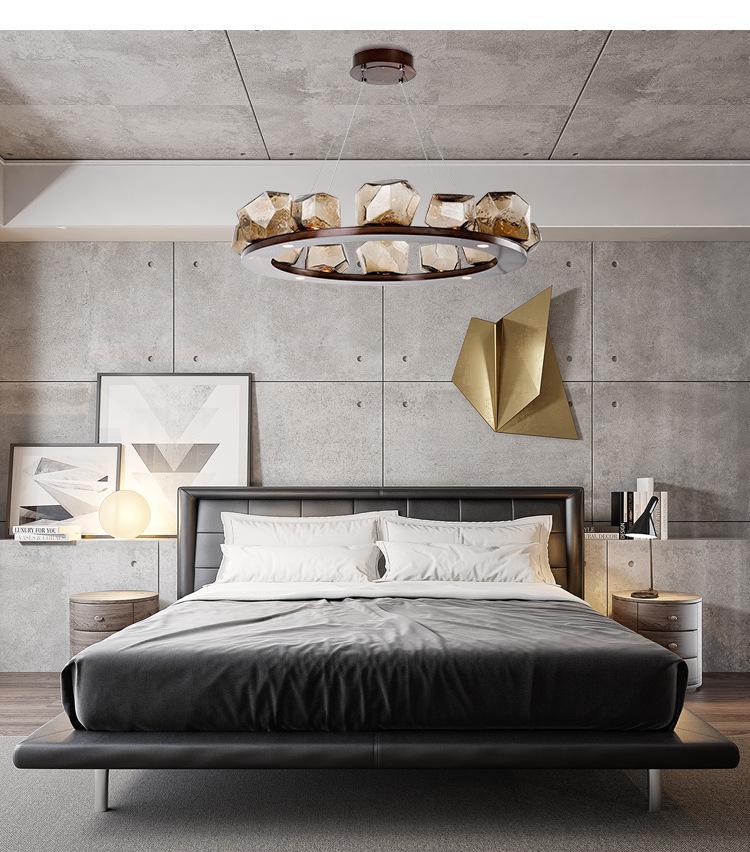 Nordic Creative Living Room Chandelier Modern Minimalist Shaped Glass
